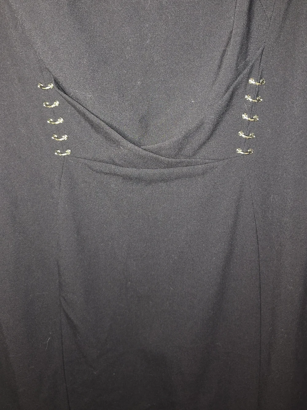 Tahari ASL Black Sleeveless Sheath Dress with Grommet Waist Detail - Picture 3 of 6